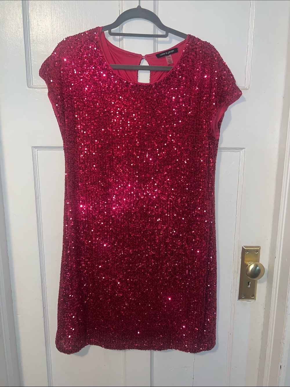 Pink Sequin Shift Dress